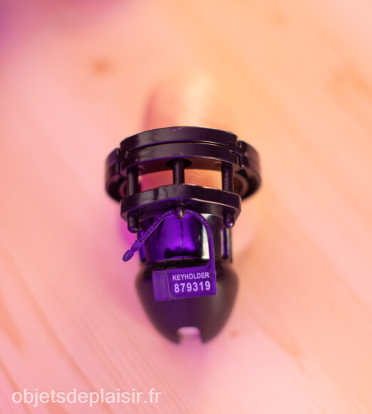 A silicone chastity cage
